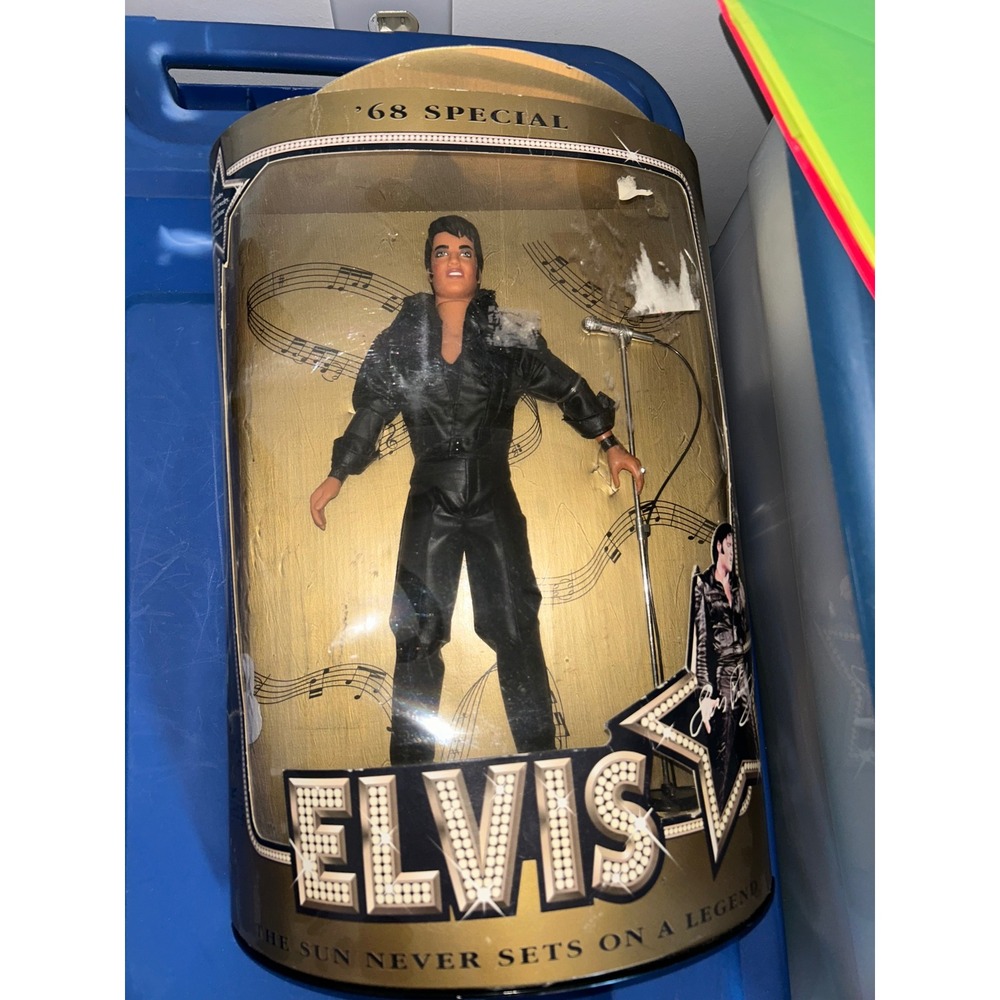 Hasbro Elvis Presley 68 Special Collector Doll 12 Inch Black Leather Outfit 1993